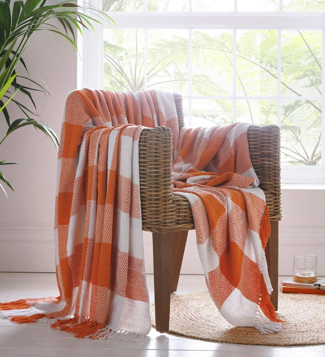 Portfolio Home Epsom Cotton Throw Blanket (130 x 170cm) - Terra Cotta