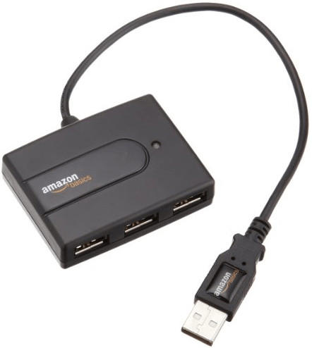 AmazonBasics Ultra Mini USB 2.0 Hub (HU2K44N3)