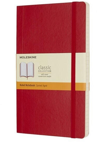 Moleskine Classic Collection Ruled Notebook soft cover red