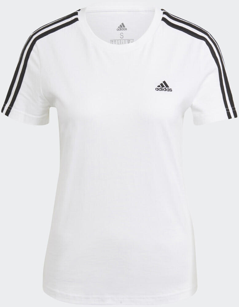 Adidas LOUNGEWEAR Essentials Slim 3-Stripes Tee white/black (GL0783)