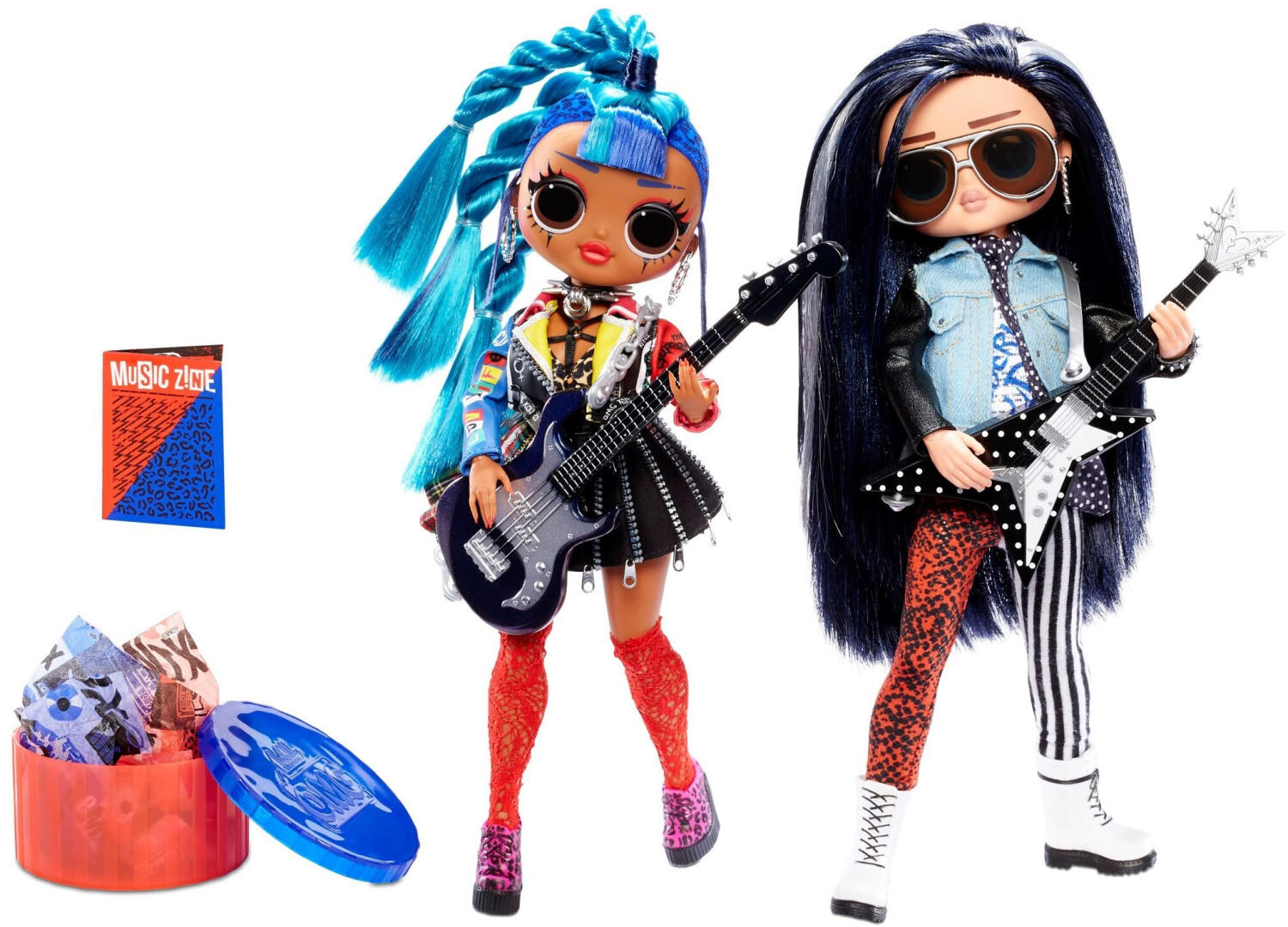LOL Surprise O.M.G. Remix Rocker Boi and Punk Grrrl 2 Pack -2 Fashion Dolls with Music