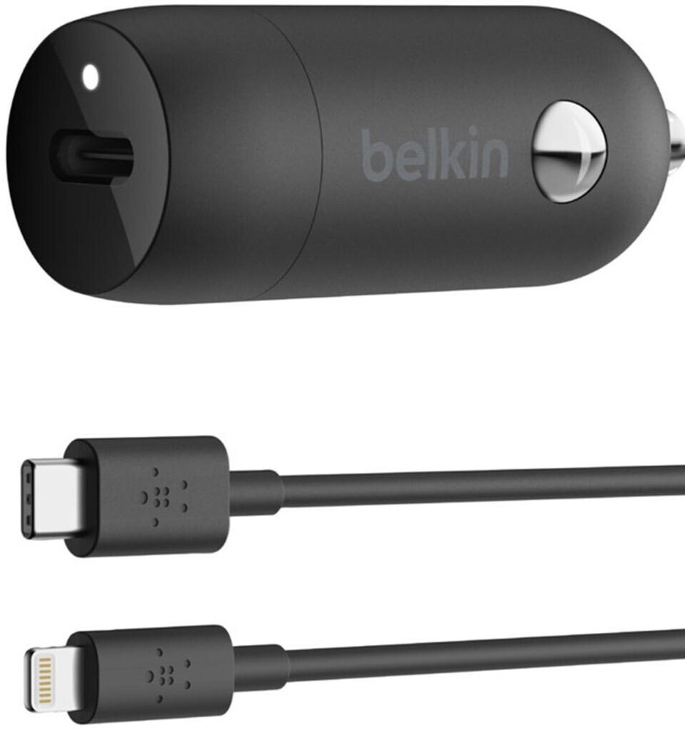 Belkin 18W USB-C PD Car Charger + USB-C to Lightning Cable