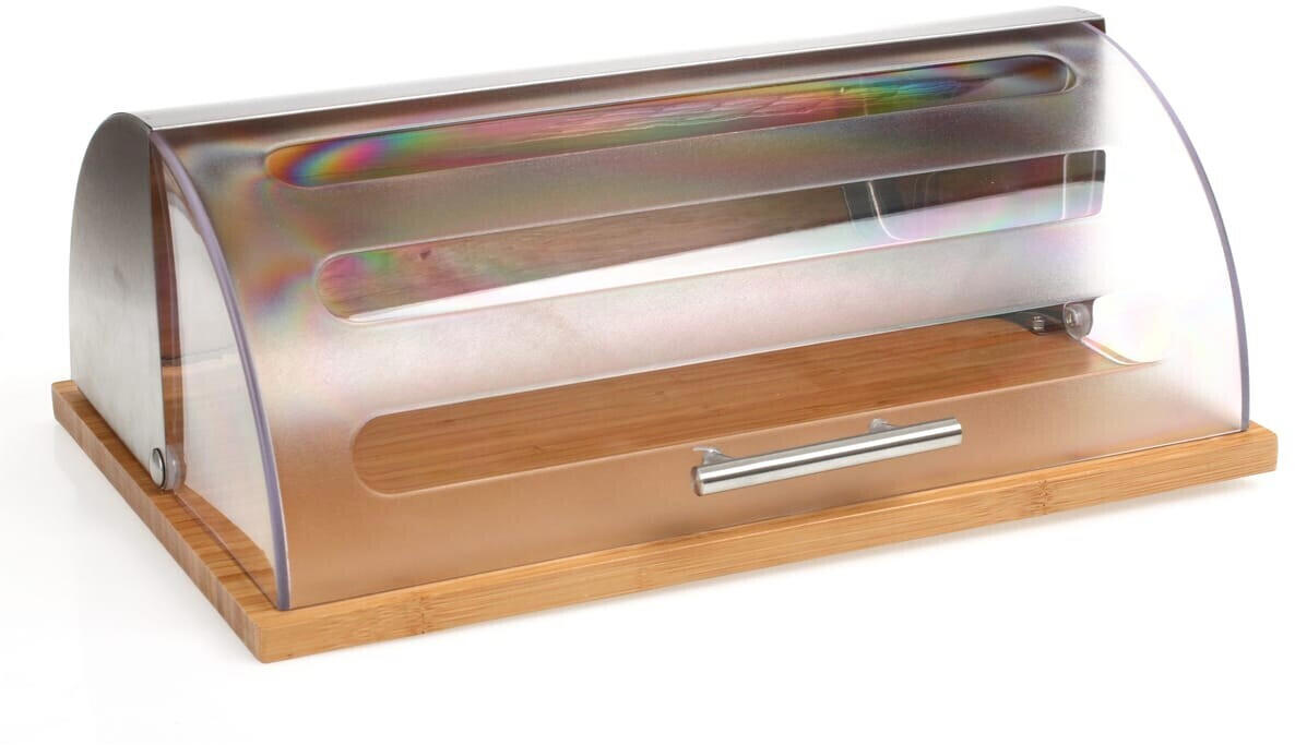 Secret de Gourmet Bread box bamboo and stainless steel