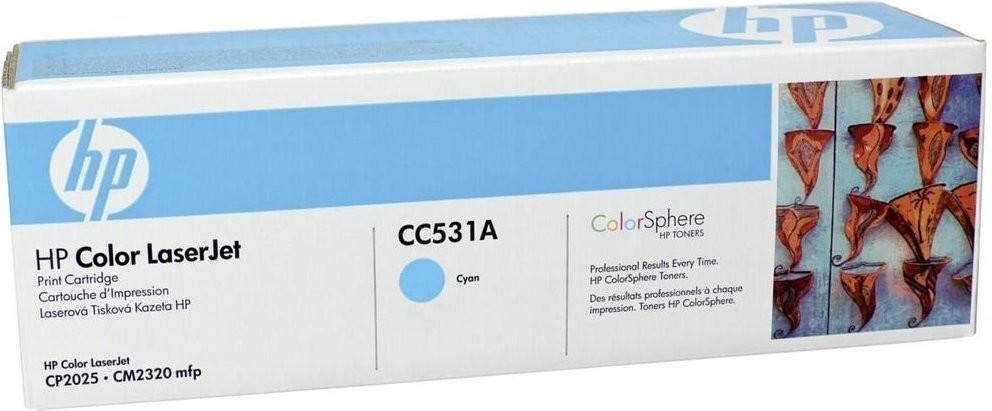 HP Color LaserJet CC531A Cyan Print Cartridge with ColorSphere Toner (CC531A)