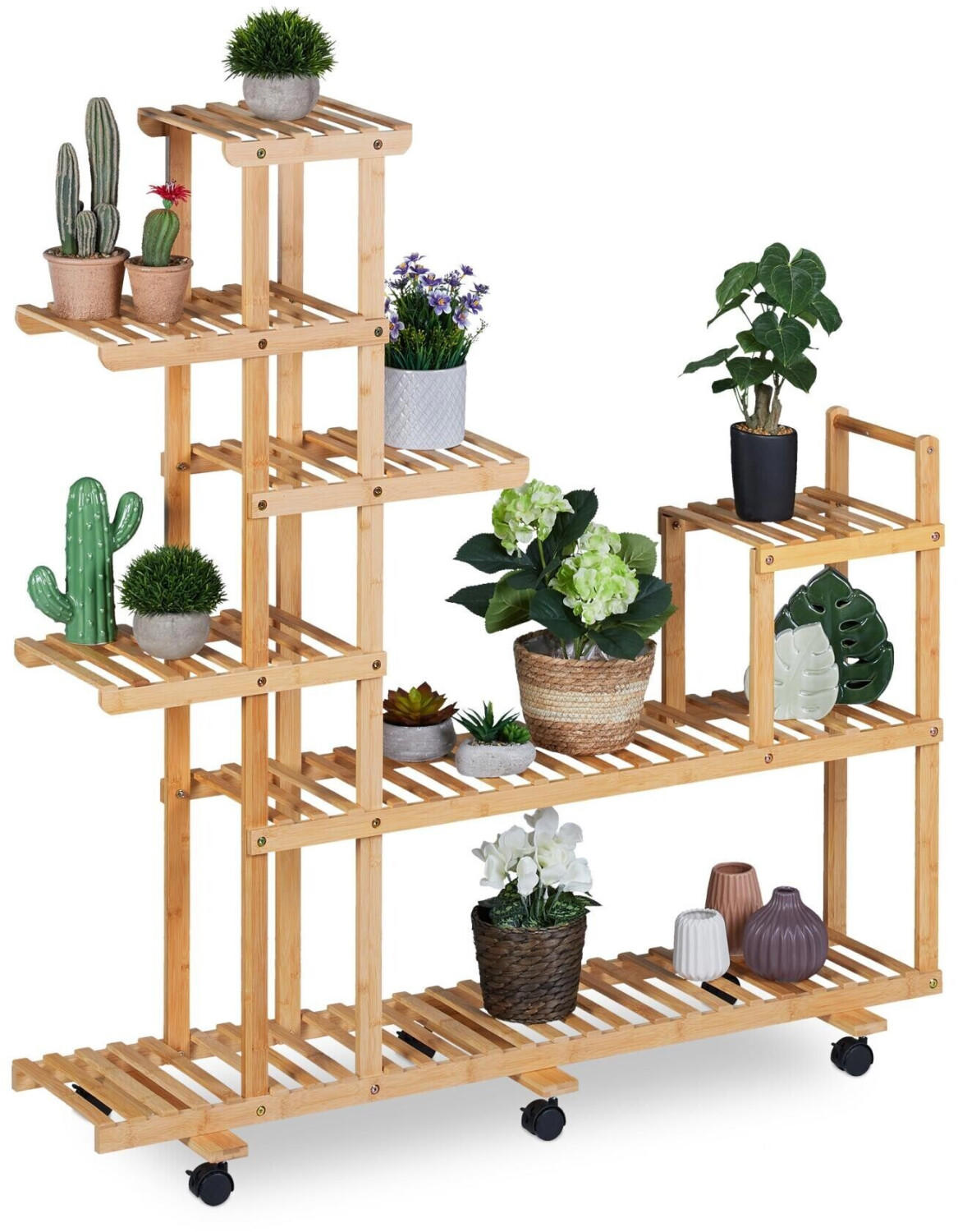 Relaxdays Bamboo plant shelf