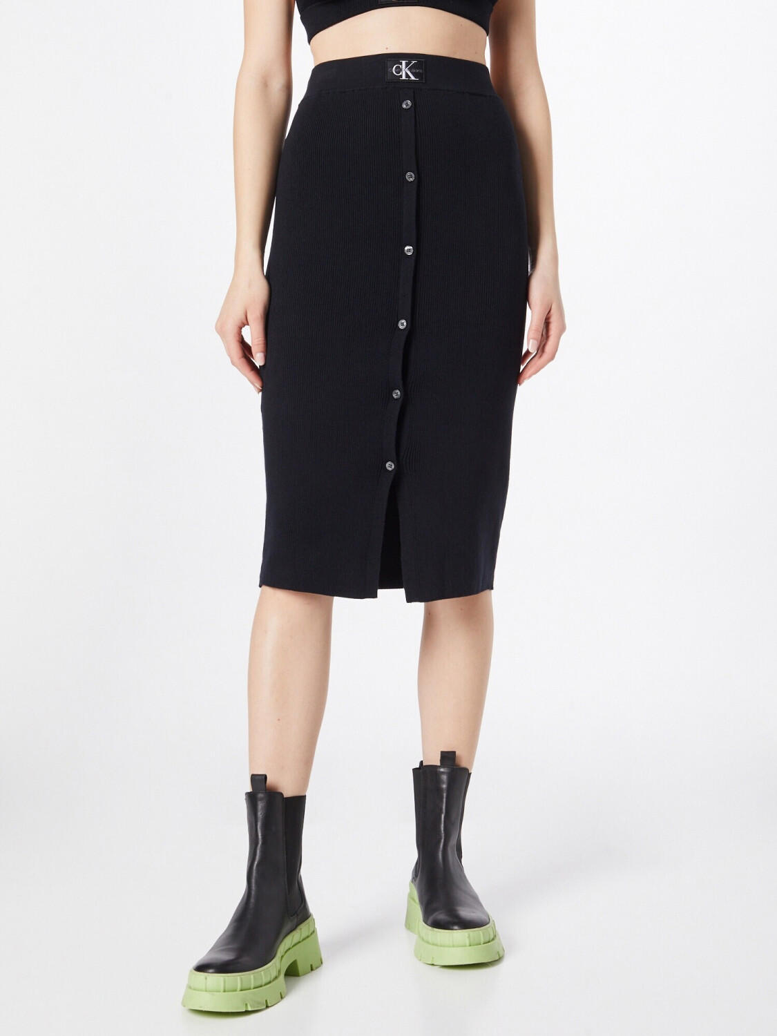 Calvin Klein Badge Knitted Skirt (J20J218714) black