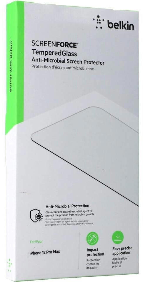 Belkin ScreenForce TemperedGlass Anti-Microbial Screen Protector Apple iPhone 12 Pro Max