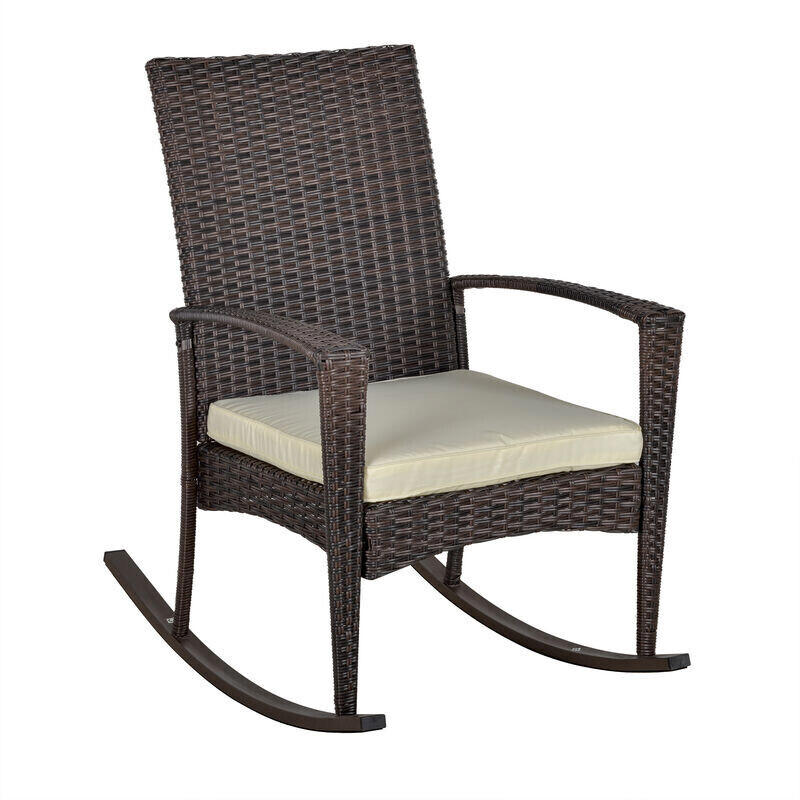 Outsunny Rattan Rocking Garden Chair