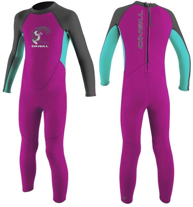 O'Neill Reactor 2mm Full Wetsuit Toddler Girls berry/aqua